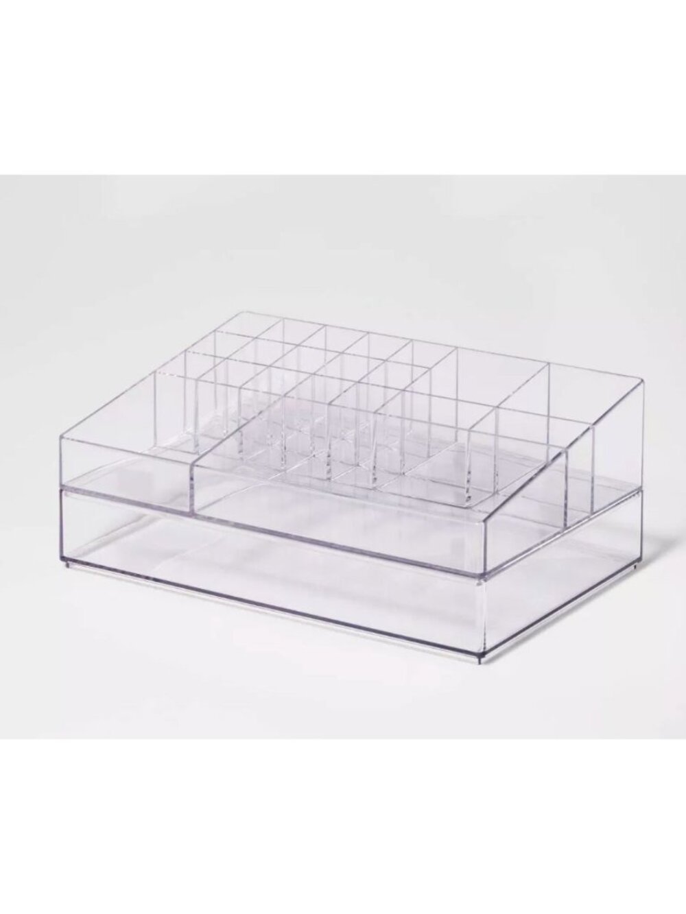 Brightroom Stackable Cosmetic Organizer 2-Count Modular Shatter-Resistant Clear